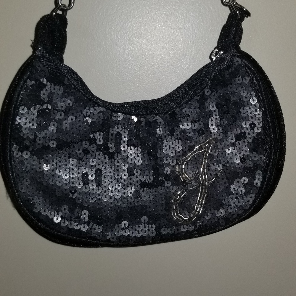 Monogrammed "J" Velvet Sequin Purse